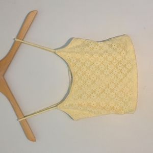 𝅺LA Hearts Yellow XS Floral Crop